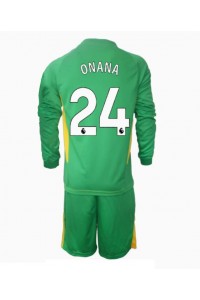Manchester United Andre Onana #24 Keeper Babyklær Tredje Fotballdrakt til barn 2024-25 Lange ermer (+ Korte bukser)